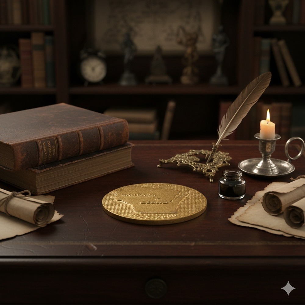 Waupaca Lions Club 75th Annversary Medallion 1925-2000 Wisconsin Gold Tone Metal